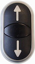 Кнопка двойная с сигнальной лампой; с обозначением стрелок цвет бел./черн.; черн. лицевое кольцо M22S-DDL-S-X7/X7 EATON 216711