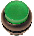 Головка кнопки M22S-DRLH-G выступающая с фикс. с подсветкой. зел.; черн. лицевое кольцо EATON 216798